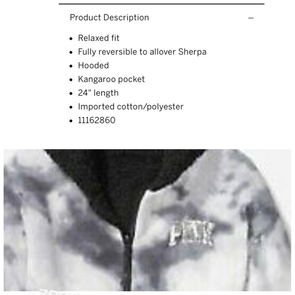 Pink Bling Reversible Sherpa sz-M - Picture 3 of 7